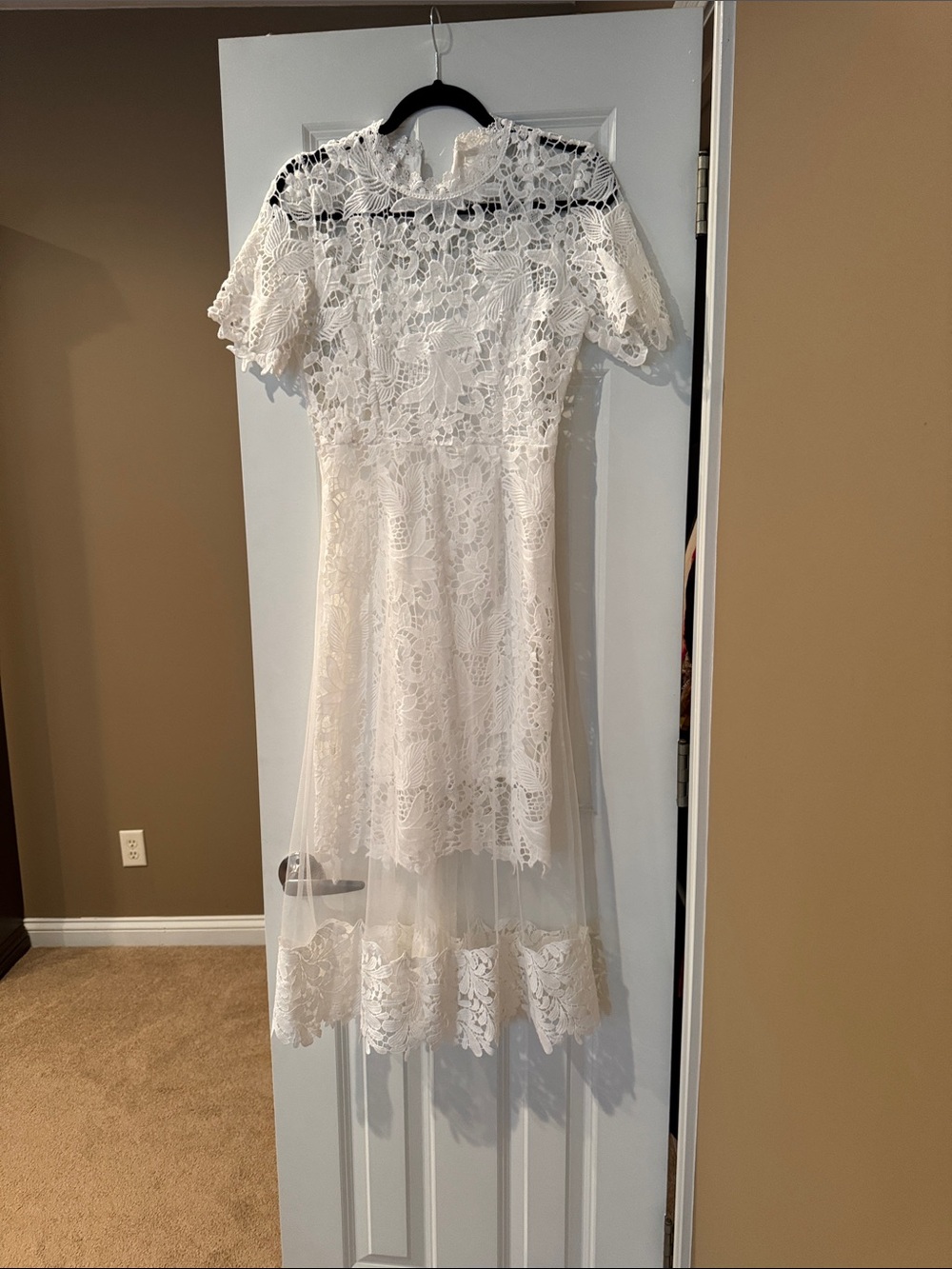 Ivory Lace Midi Dress